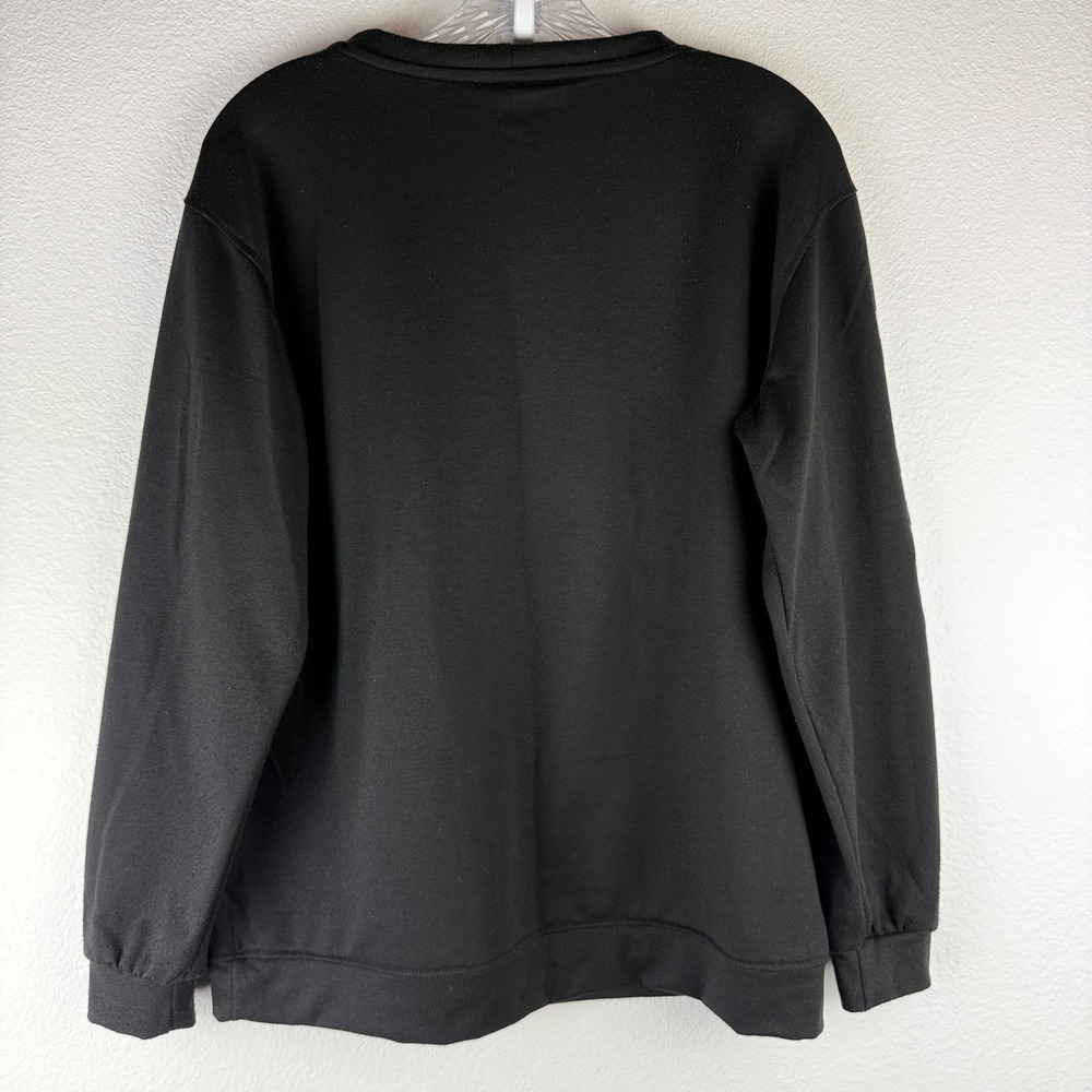 The Whosoevers Black Graphic Sweatshirt Rose Checkered Purple Womens Medium - Picture 3 of 5